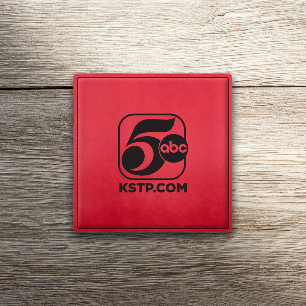 KSTP Custom Engraved Leatherette Coaster