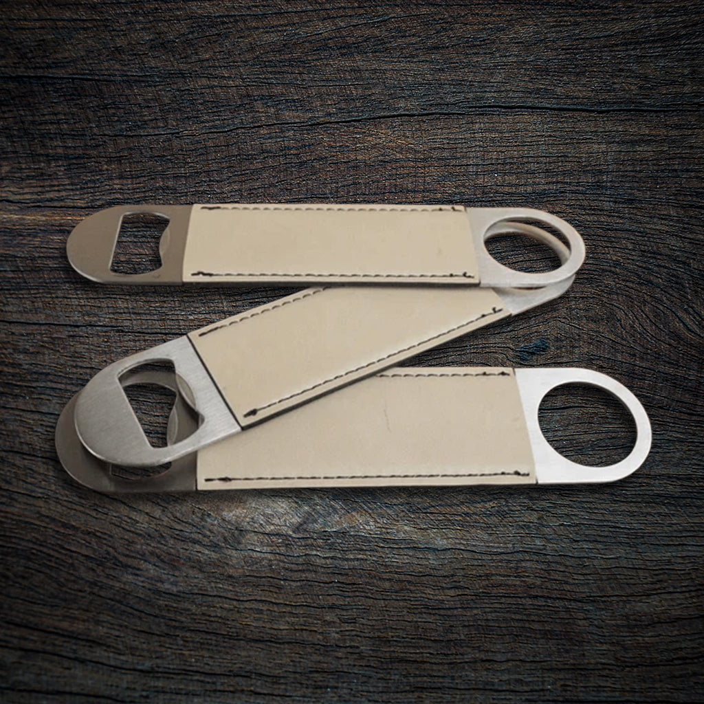 Custom Laser-Engraved Leatherette Speed Bottle Opener | Heavy-Duty Bar Blade