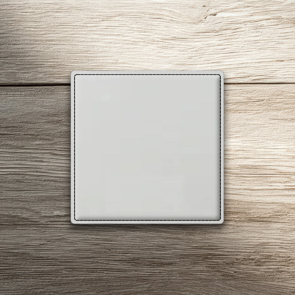 Custom Laser-Engraved Square Leatherette Coasters