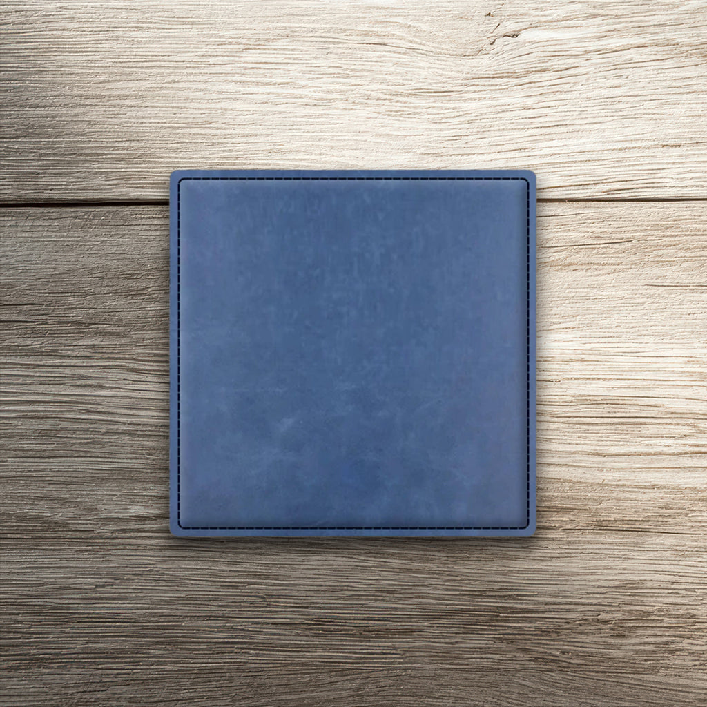 Custom Laser-Engraved Square Leatherette Coasters