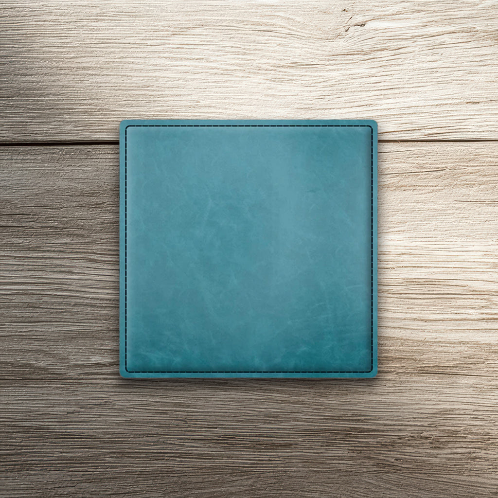 Custom Laser-Engraved Square Leatherette Coasters