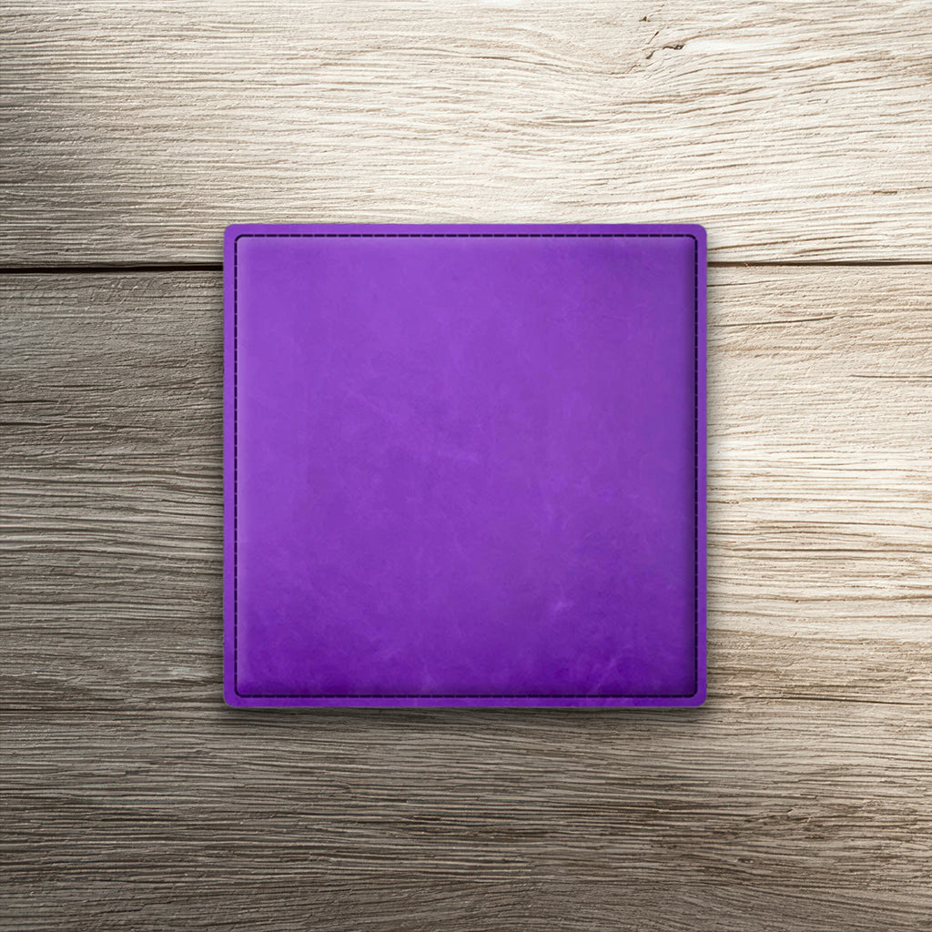 Custom Laser-Engraved Square Leatherette Coasters