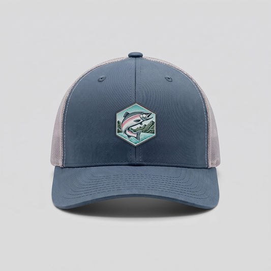 Jumping Salmon Yupoong Classic Retro Trucker Hat