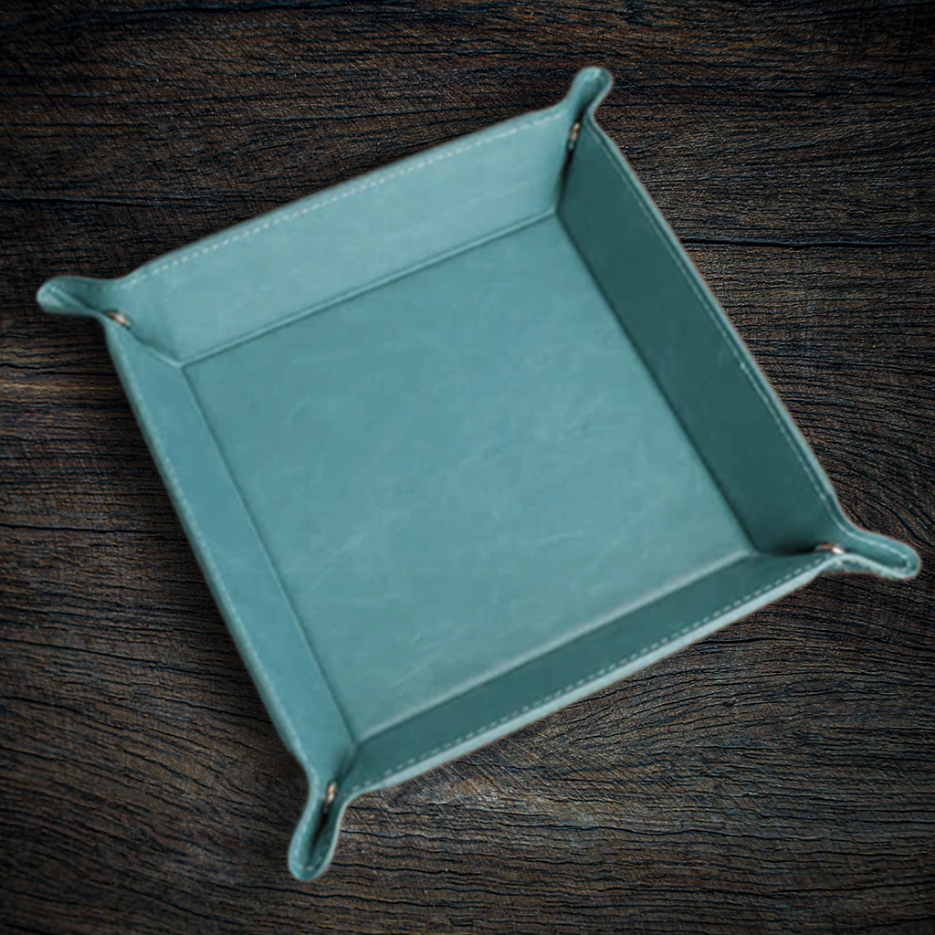 Custom Laser-Engraved Leatherette Valet Tray | Snap Catchall Organizer