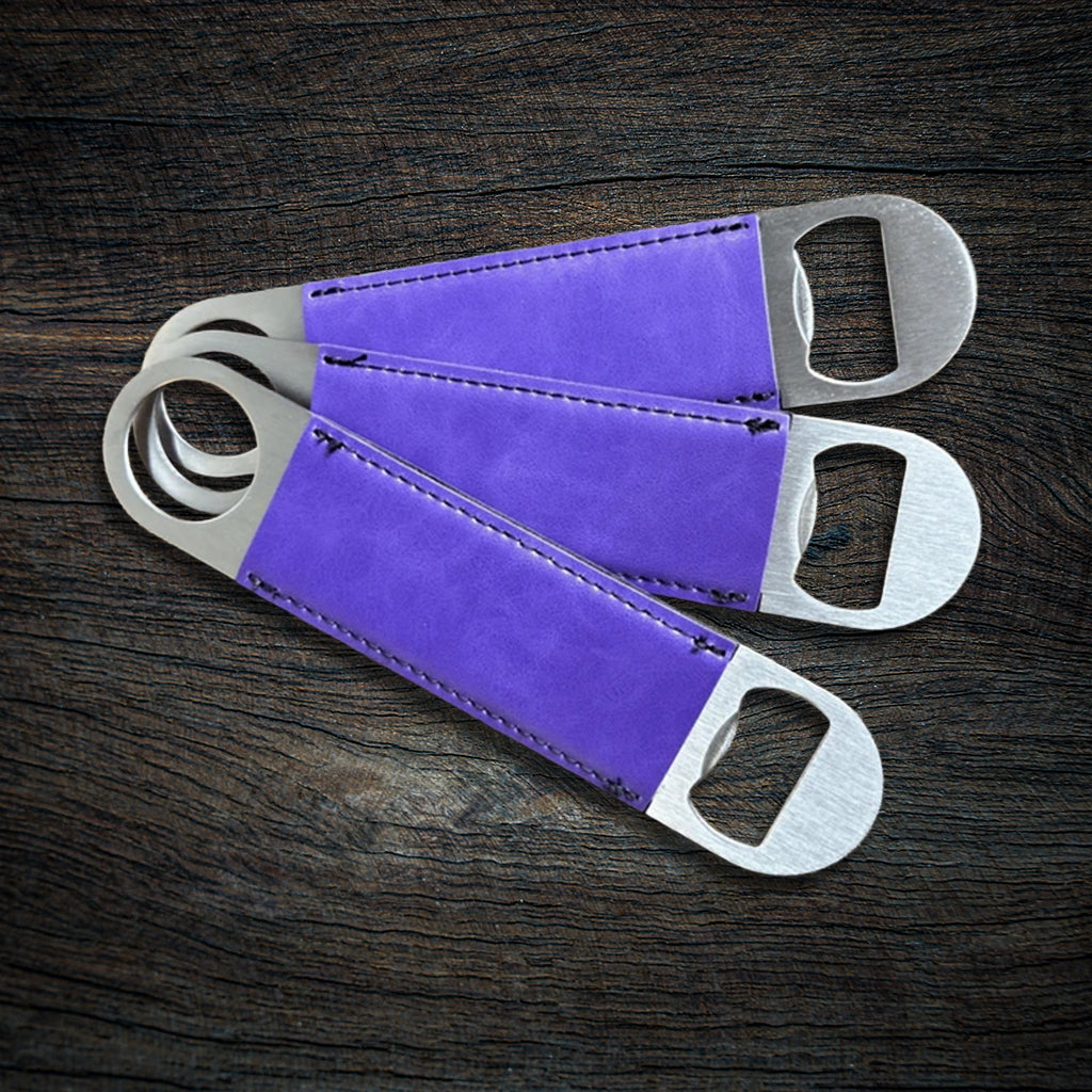 Custom Laser-Engraved Leatherette Speed Bottle Opener | Heavy-Duty Bar Blade