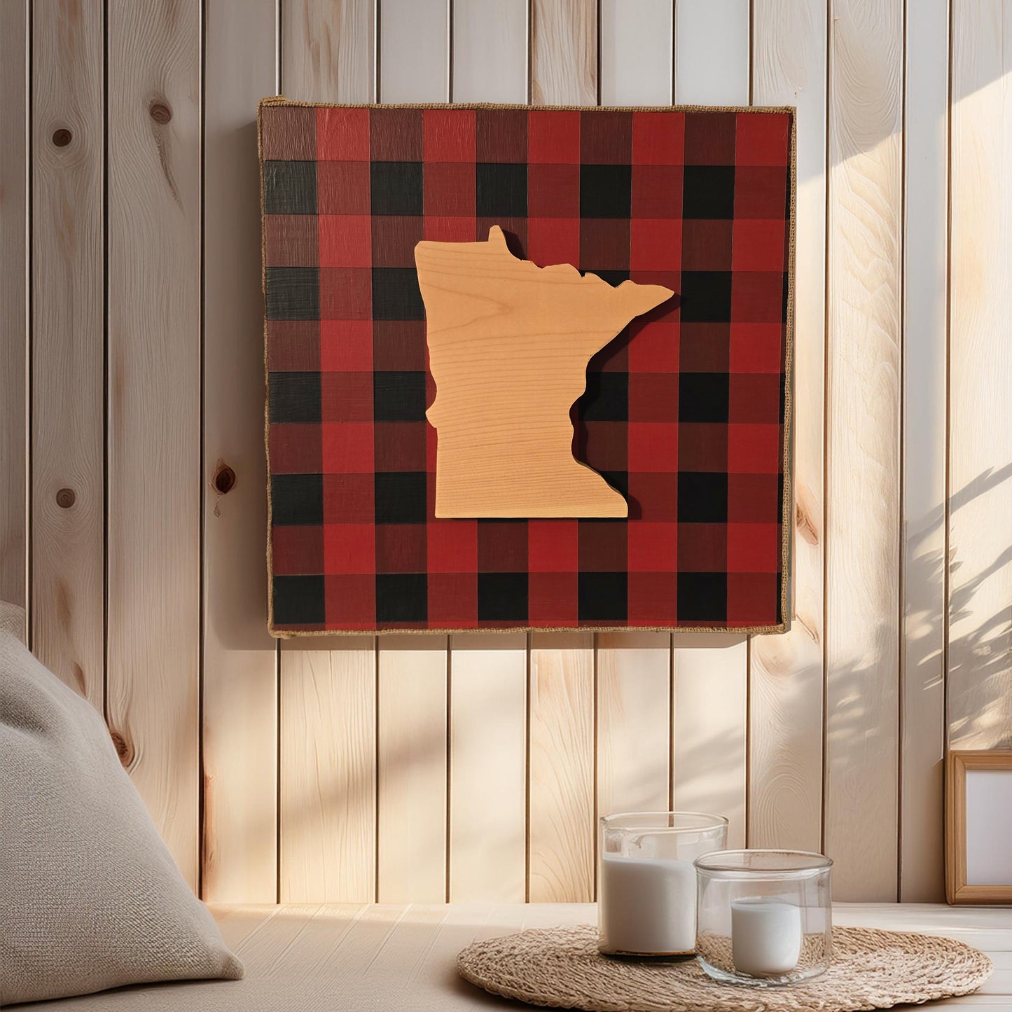 Wall Art - Minnesota Buffalo Plaid