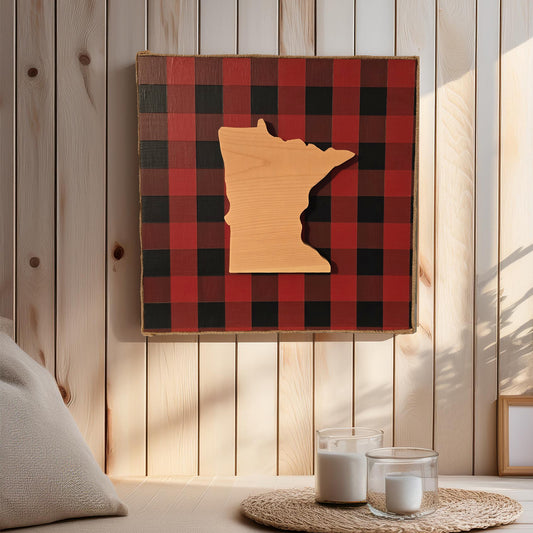 Wall Art - Minnesota Buffalo Plaid