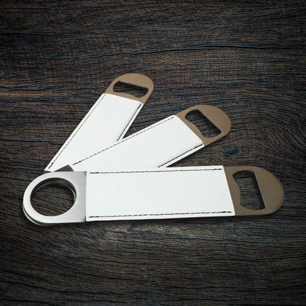 Custom Laser-Engraved Leatherette Speed Bottle Opener | Heavy-Duty Bar Blade