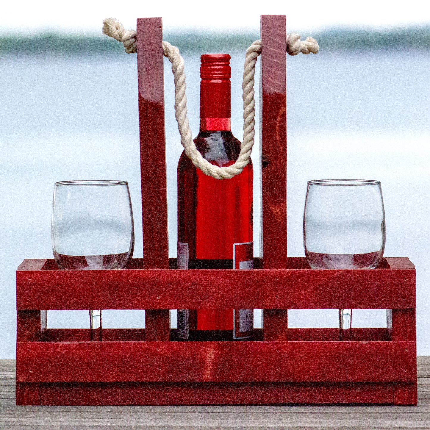 Handcrafted Salvage Wood Wine Caddy