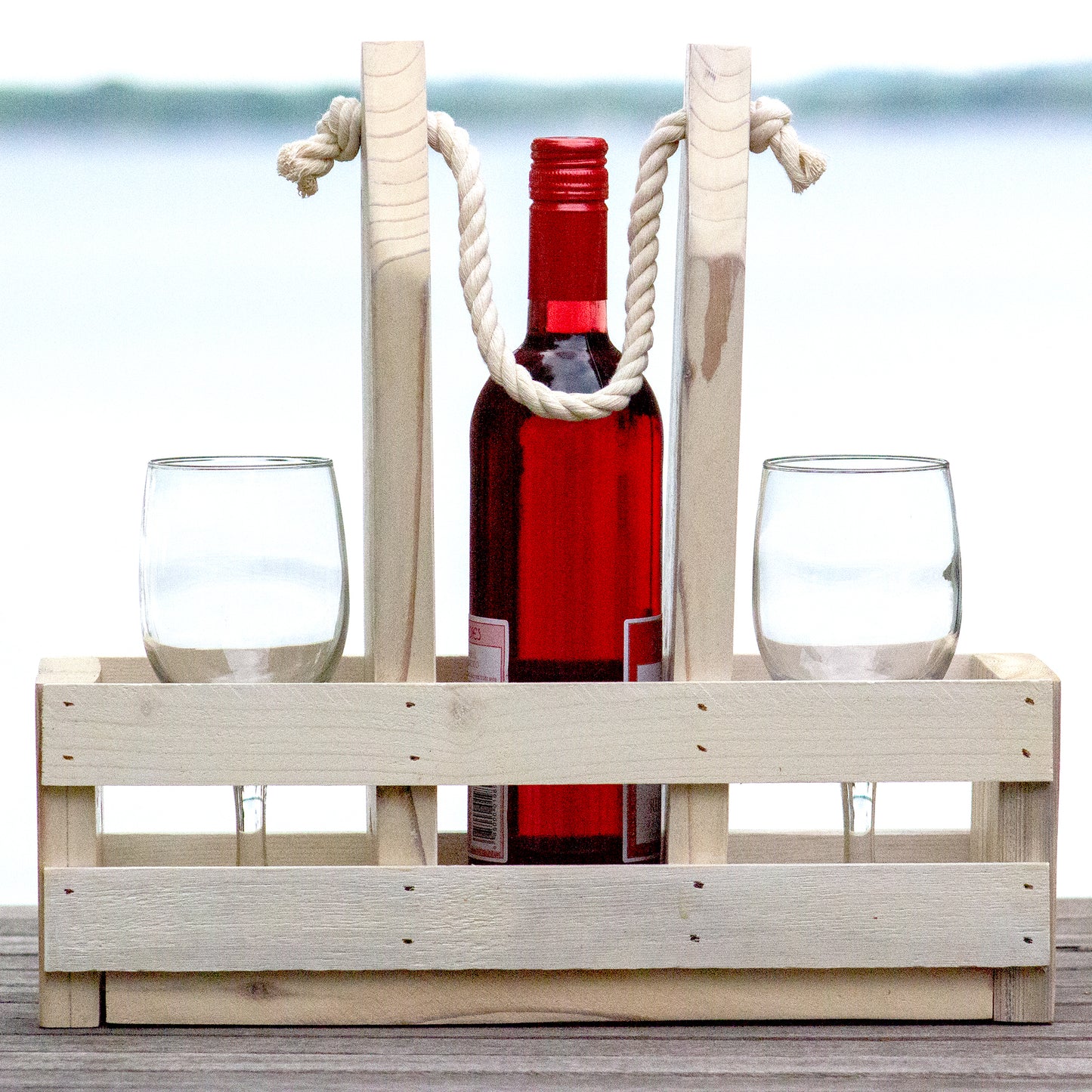 Handcrafted Salvage Wood Wine Caddy