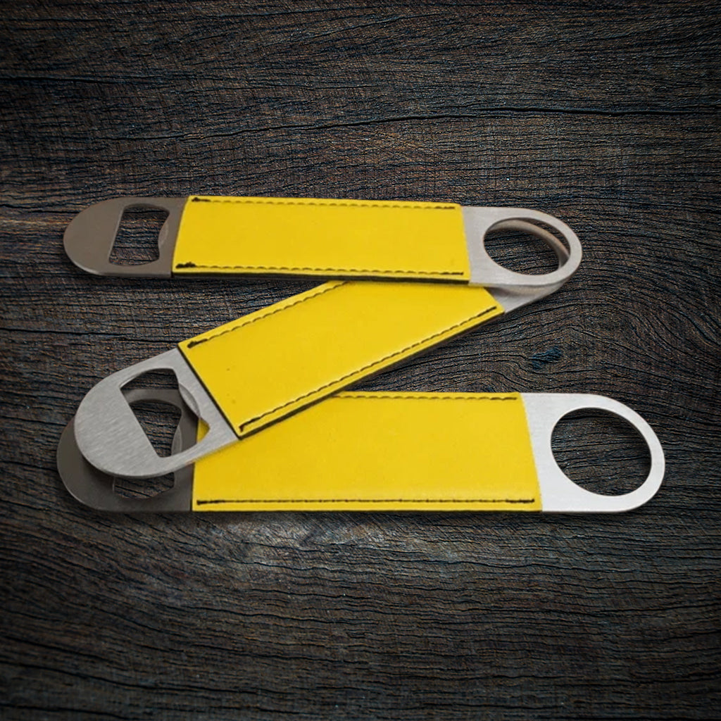 Custom Laser-Engraved Leatherette Speed Bottle Opener | Heavy-Duty Bar Blade